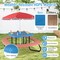 Kids Outdoor Play Table with Collapsible Umbrella and Heavy-Duty Metal Frame